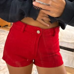 Zara Red Jean Shorts
